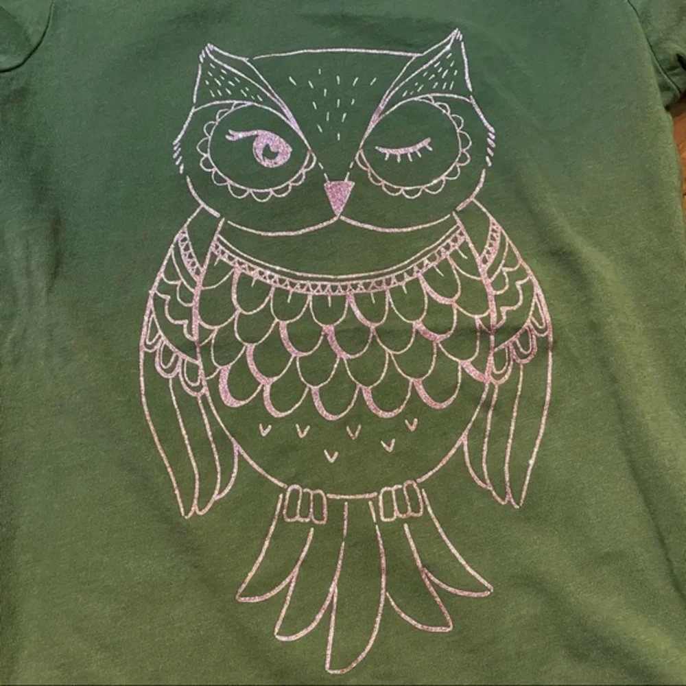Carter’s Girls Size 4/5 Owl Cat Graphic Tee Shirt Lot of 2 Glitter